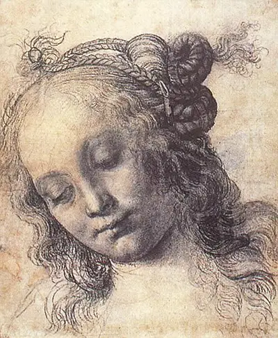 Head of a Woman with an Elaborate Hairstyle Andrea del Verrocchio